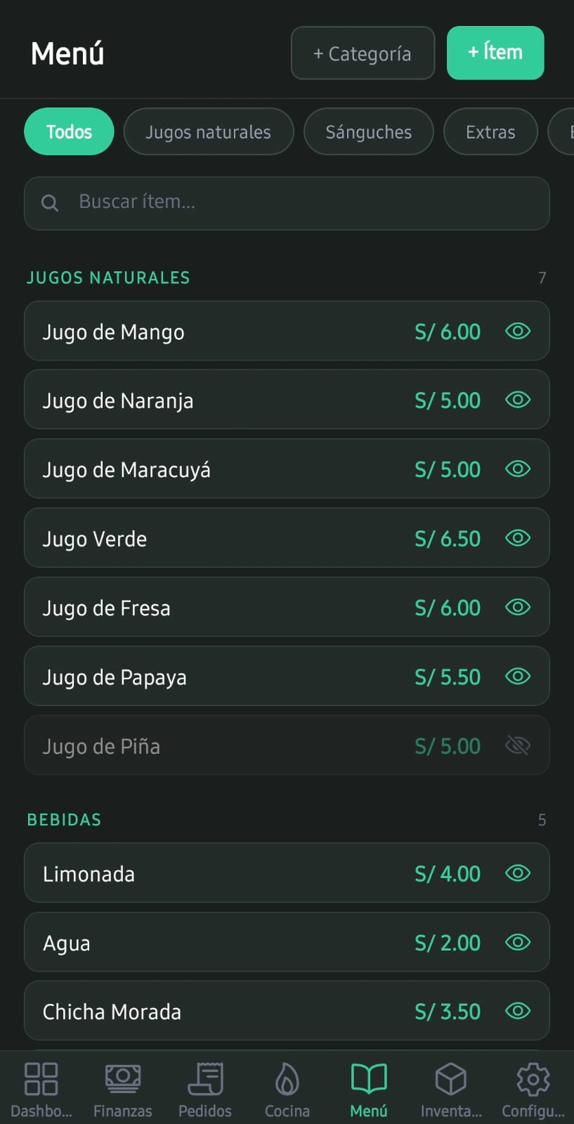 Menú